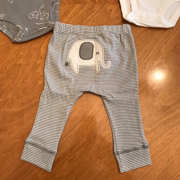 New Carter’s Baby 3 Piece Elephant Set 6M - Picture 2 of 2